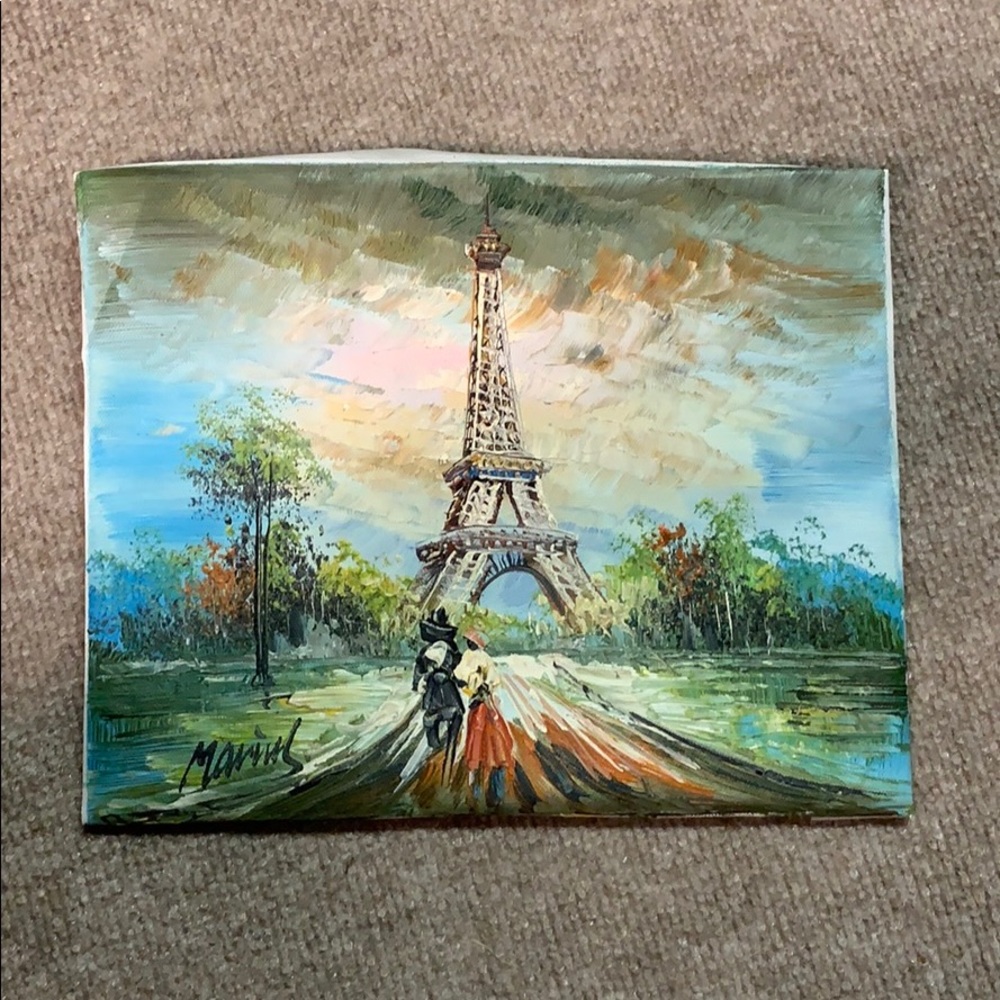 Unframed Eiffel Tower painting from Paris!